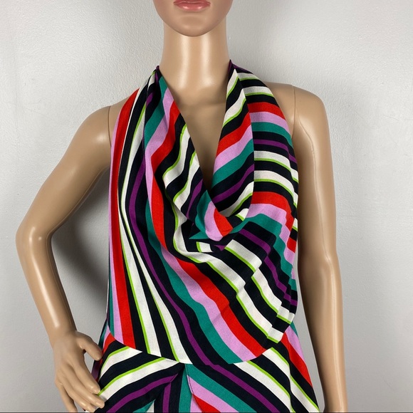 NEW TOPSHOP STRIPED HALTER MAXI DRESS - Picture 4 of 9